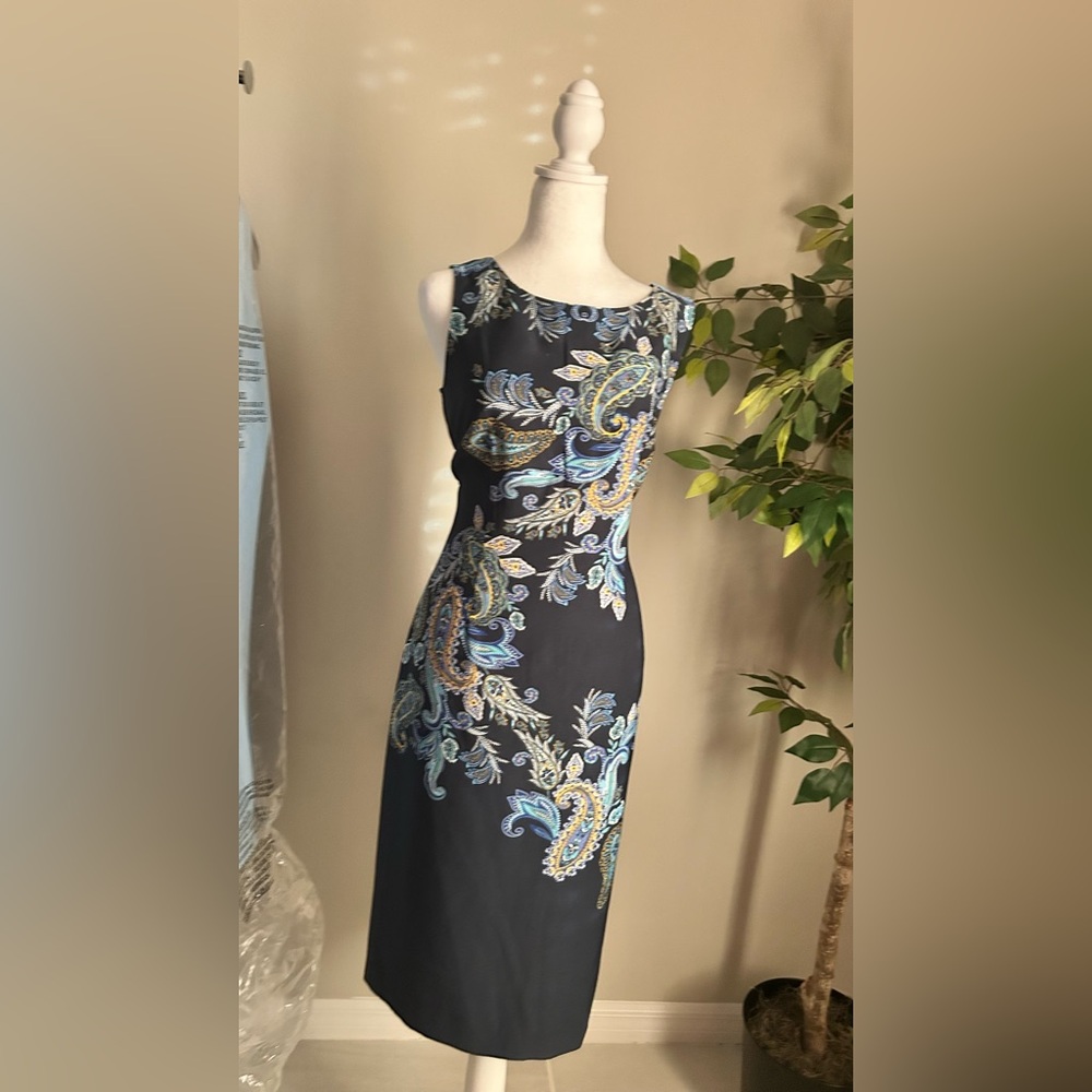 Black Sheath Midi Dress with Bateau Neckline